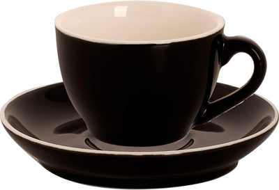 palmer colors Kaffeetassen - 6er-Set, Porzellan, schwarz, 18 cl – 14 cm moderne, kompakte Form, für