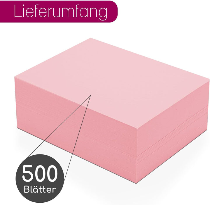 younikat 500 Blatt DIN A5 Papier rosa 80 g/m² I Blanko Kopierpapier Druckerpapier Universalpapier I
