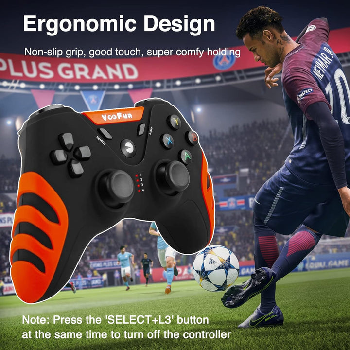 VooFun Controller PC, Wireless PS3 Controller Gamepad PC mit Dual-Vibration, Gaming Controller für P