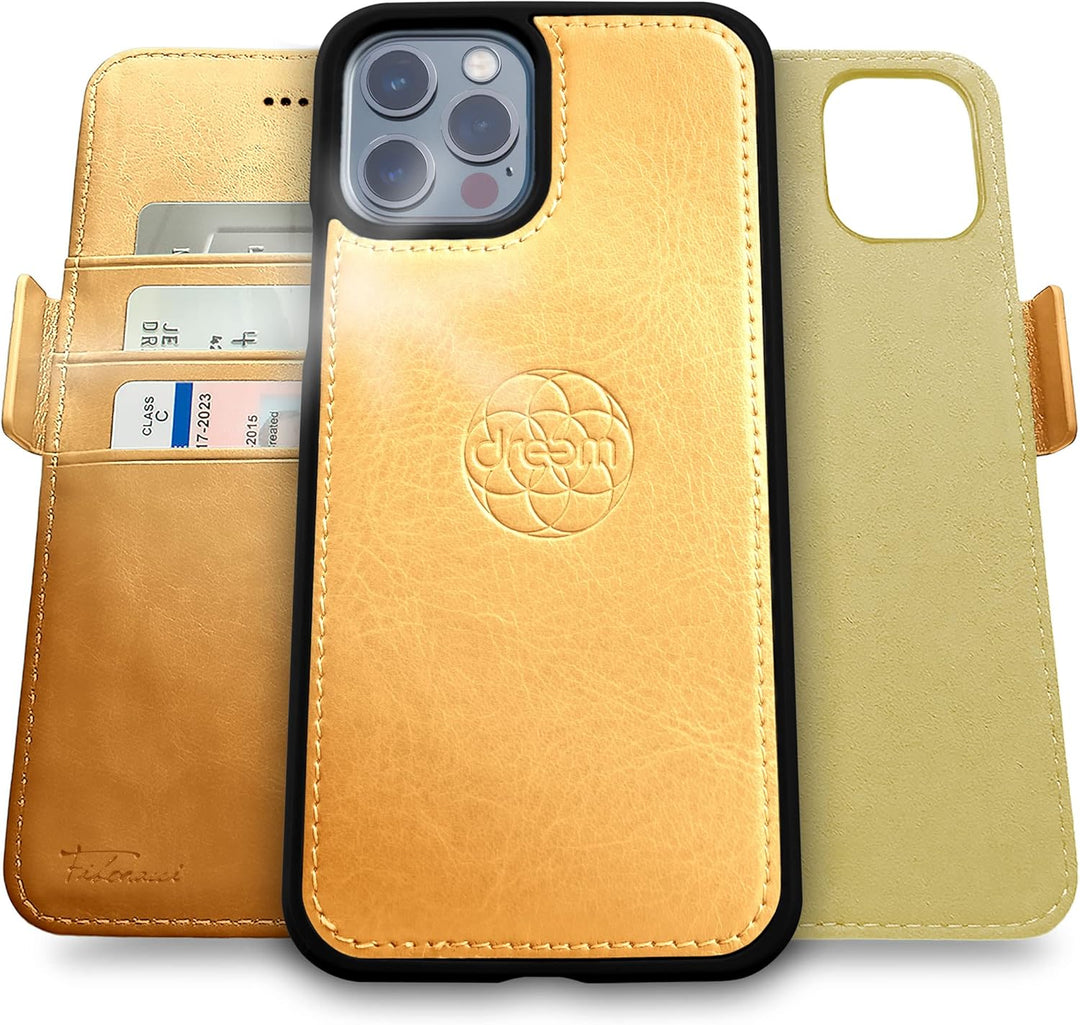 Dreem Fibonacci iPhone 13 Pro Brieftaschen-Etui / 2-in-1 stossfestes Etui und abnehmbares Folio aus