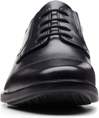 Clarks Herren Howard Cap Oxford 44.5 EU Black Leather, 44.5 EU Black Leather