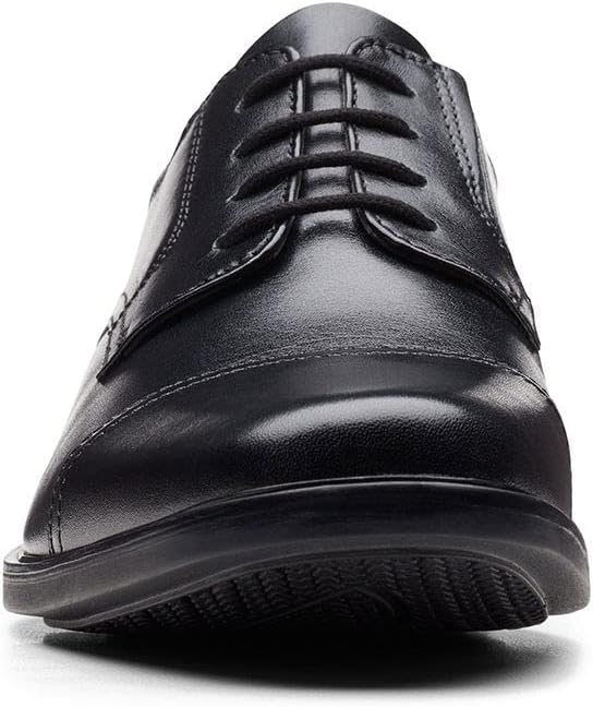 Clarks Herren Howard Cap Oxford 39.5 EU Black Leather, 39.5 EU Black Leather