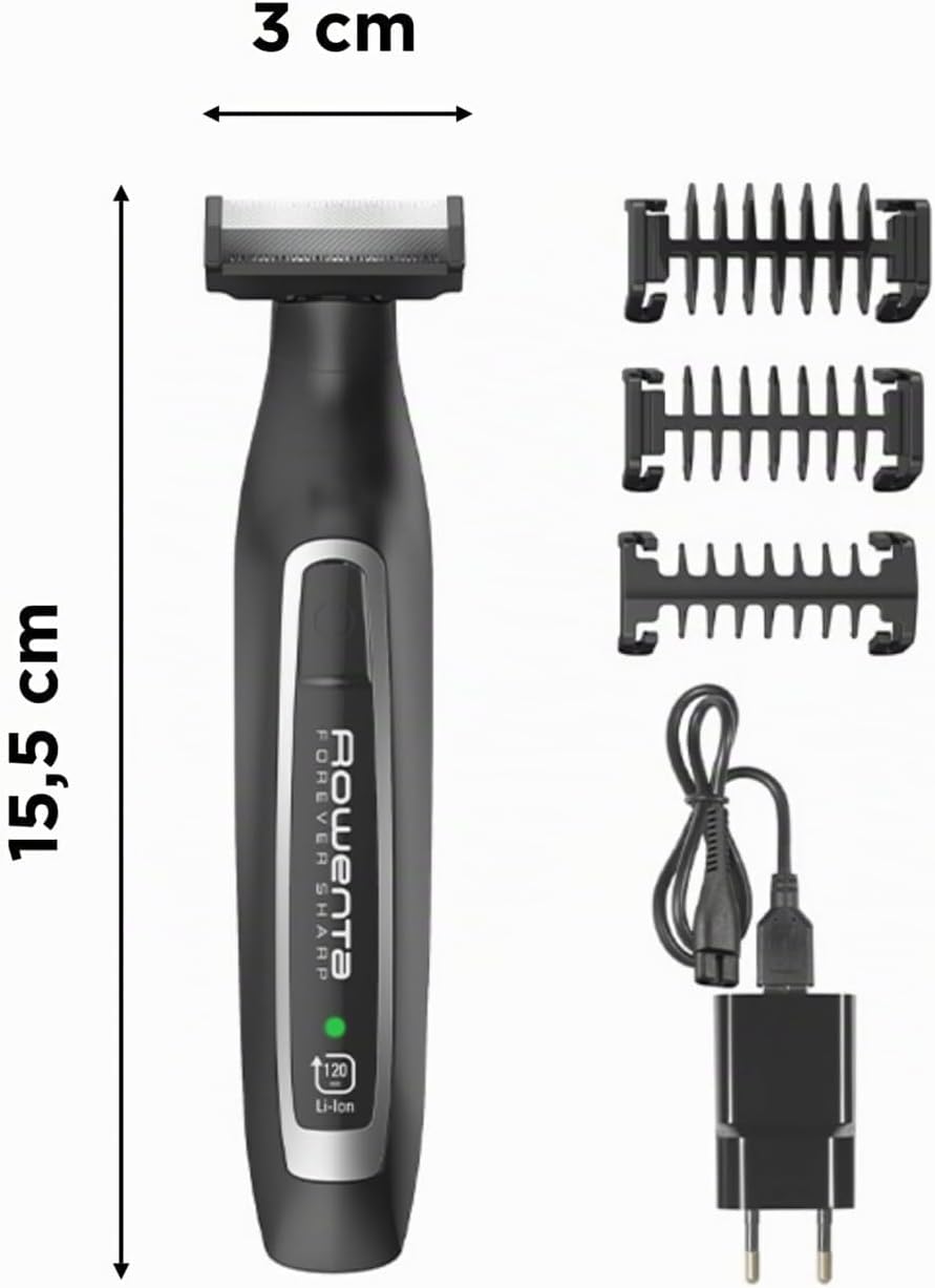 Rowenta Forever Sharp Bartschneider TN6000 | Einstellbare Bartlängen: 1, 3, 5mm | 120 Min. Laufzeit