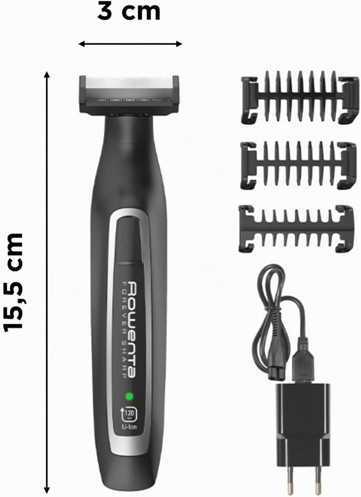 Rowenta Forever Sharp Bartschneider TN6000 | Einstellbare Bartlängen: 1, 3, 5mm | 120 Min. Laufzeit