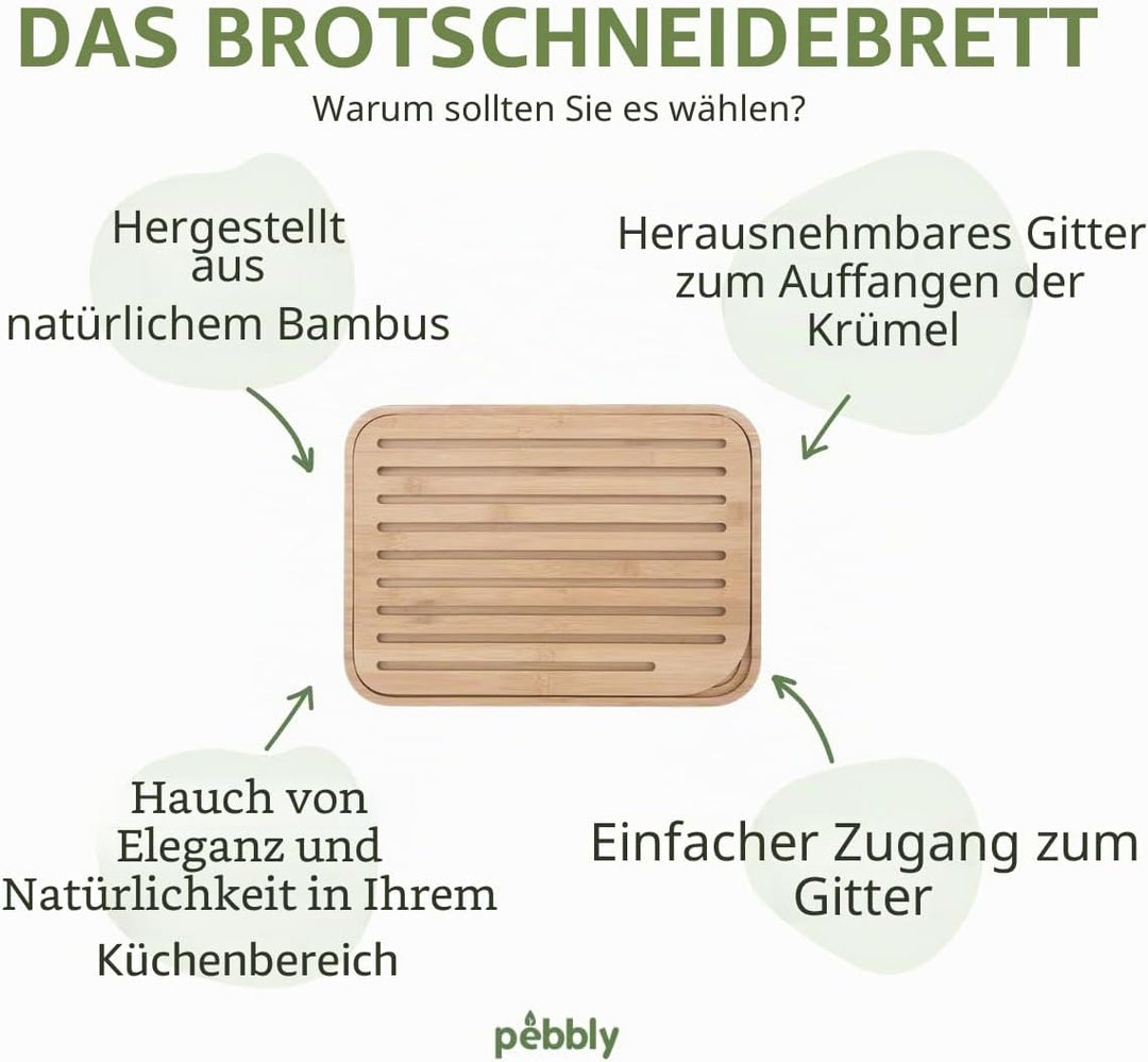 Pebbly Brotschneidebrett, Bamboo, Natürlich, Einzigartig, Natürlich