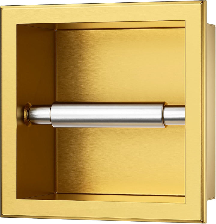 Balneo Toilettenpapierhalter Edelstahl Gold, 17,3x17,3x8,6 cm,Toilettenpapierhalter für Badzimmer, I