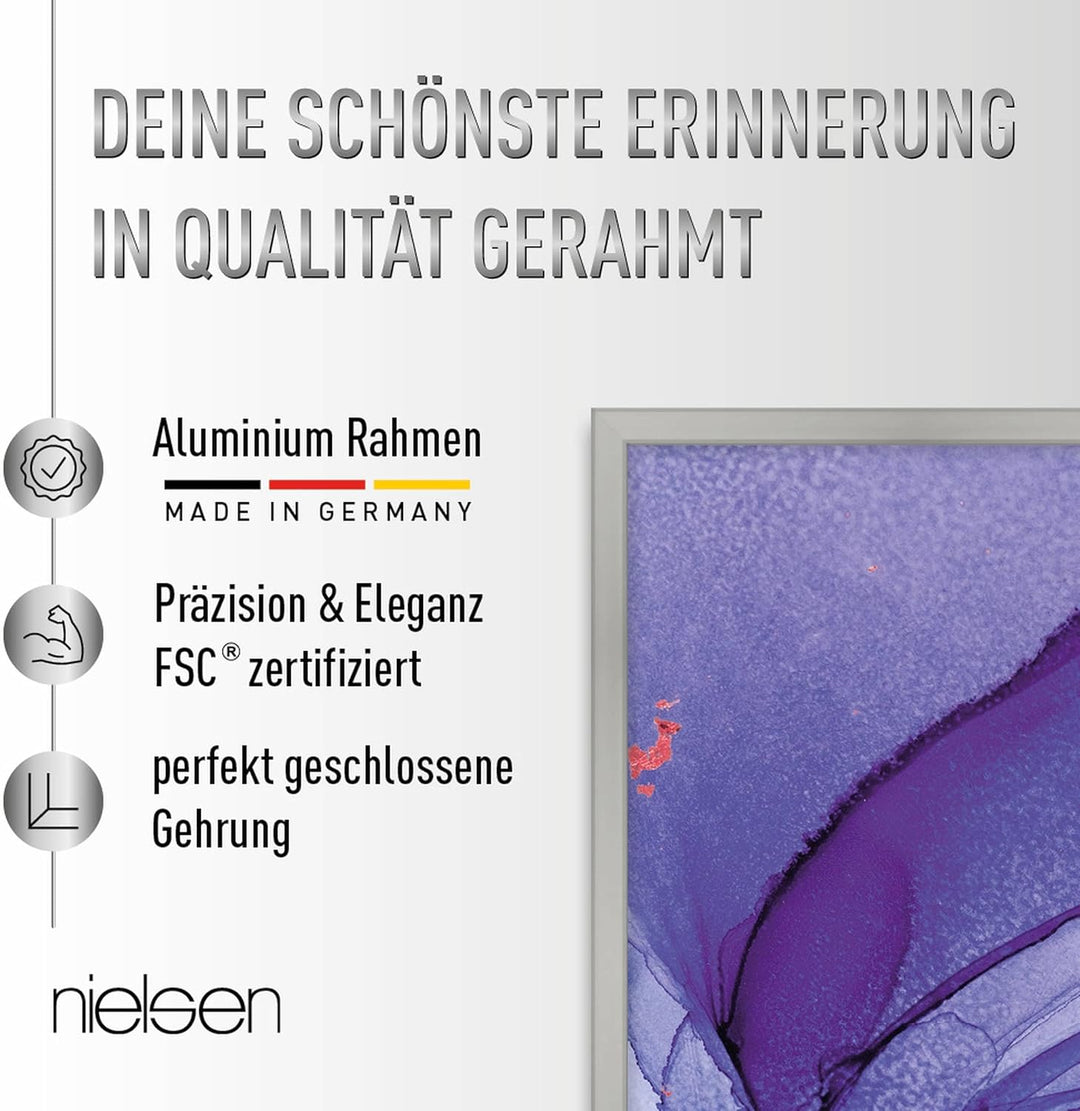 nielsen Bilderrahmen, 18 x 24 cm, Aluminium, Gold matt, Fotorahmen zum Auftstellen und Aufhängen im