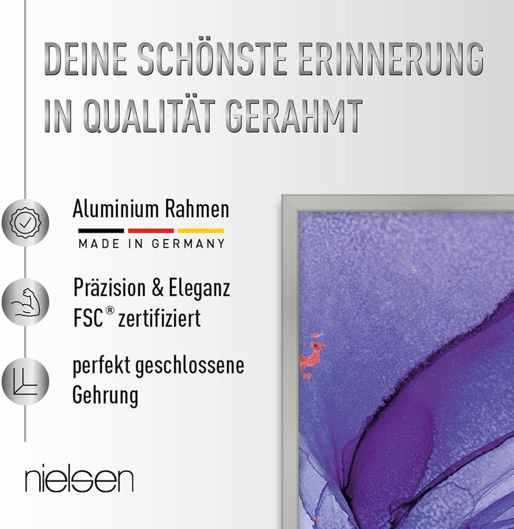 nielsen Bilderrahmen, 18 x 24 cm, Aluminium, Gold matt, Fotorahmen zum Auftstellen und Aufhängen im