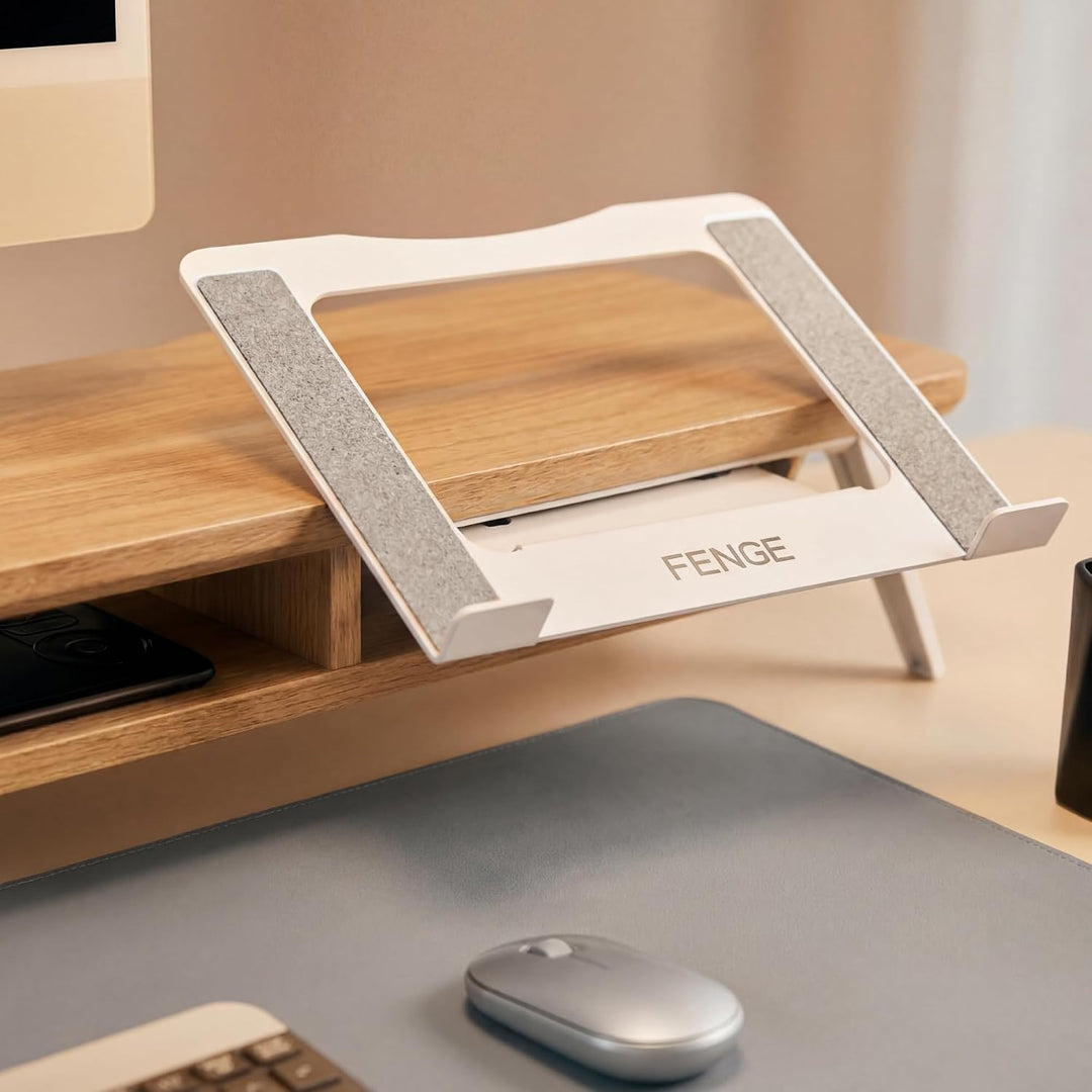 Fenge Monitorständer, 108cm, Monitor Stand, für Laptop PC TV, Dunkle Eiche, Dunkle Eiche