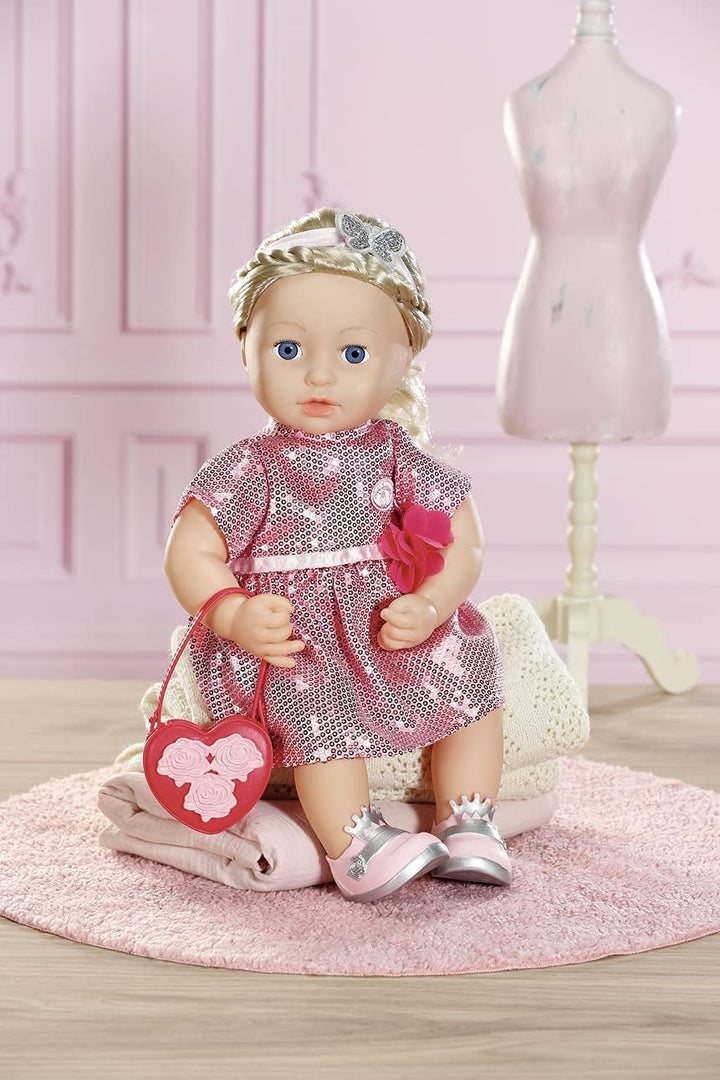 Baby Annabell Deluxe Glamour Set mit Puppenkleid, Schuhen und Accessoires, für 43 cm Puppen, 705438