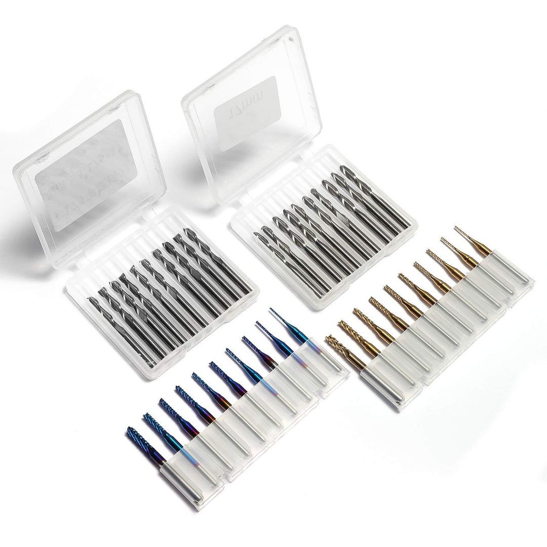 Genmitsu Schaftfräser-Satz mit insgesamt 40 CNC Router Bits, 3,175mm (1/8") Schaft, CNC Fräser-Satz