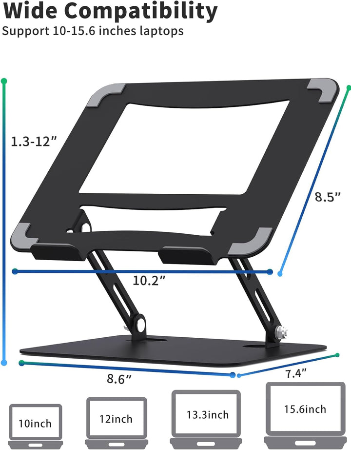 SOUNDANCE Laptop-Ständer für Schreibtisch mit Stabiler Schwerer Basis, verstellbare Höhe Multi-Winke