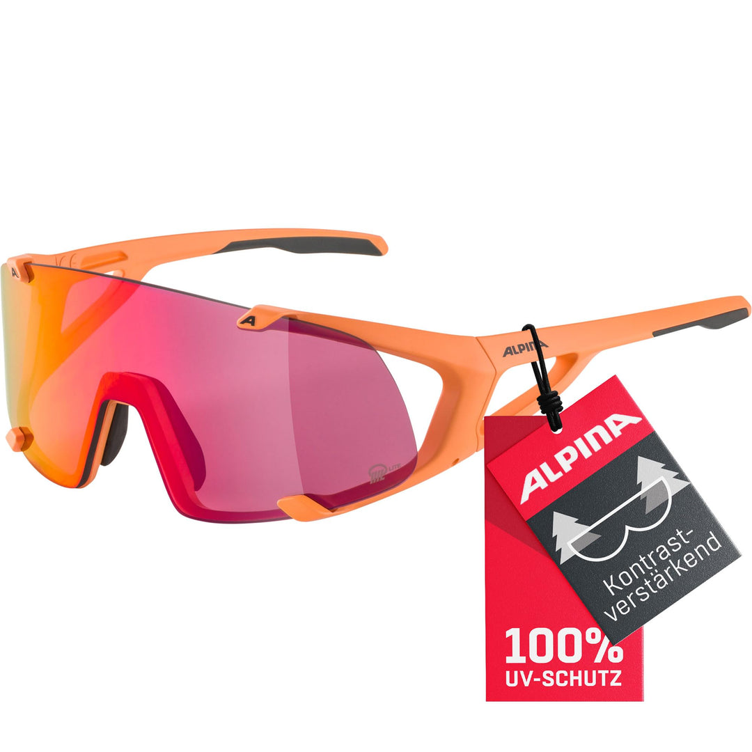 ALPINA Unisex Sport- & Fahrradbrille Sportbrille (1er Pack) Einheitsgrösse peach matt, Einheitsgröss