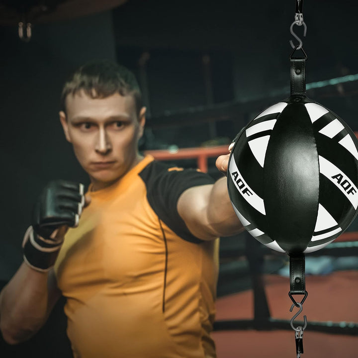 AQF Boxen Doppelendball Rex Leder Boxbirne Set MMA Punchingball Erwachsene Training Speedball Set sc
