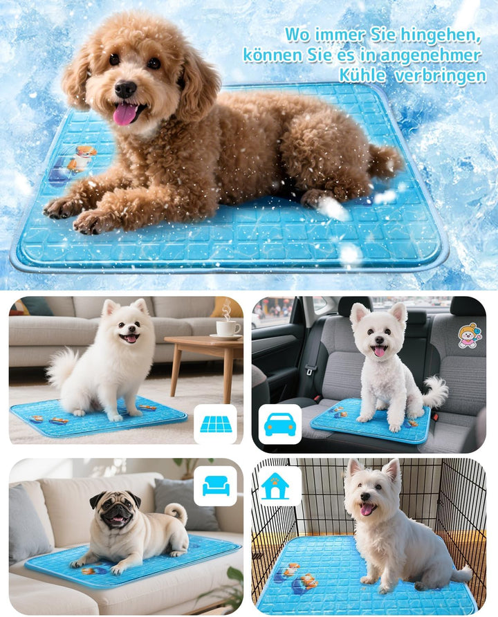 Kühlmatte Hund Kühlbett Für Hunde 40×50CM S|Neu 2026|Hundekühlmatte Selbstkühlend Waschbar Haustier