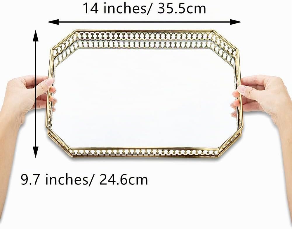 NUPTIO Metall Verspiegelt Verzierten Dekorativen Tablett, Kerzenhalter, 35.5cm Länge Snake Cupcake T