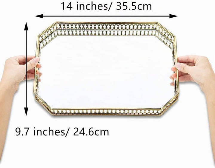 NUPTIO Metall Verspiegelt Verzierten Dekorativen Tablett, Kerzenhalter, 35.5cm Länge Snake Cupcake T