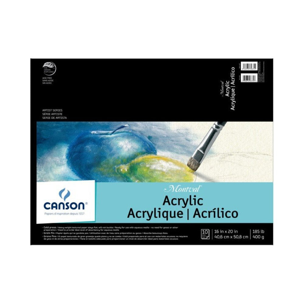Canson Artist Series Acrylpapier, Faltblock, 40,6 x 50,8 cm, 10 Blatt (400 g) – Künstlerpapier für E