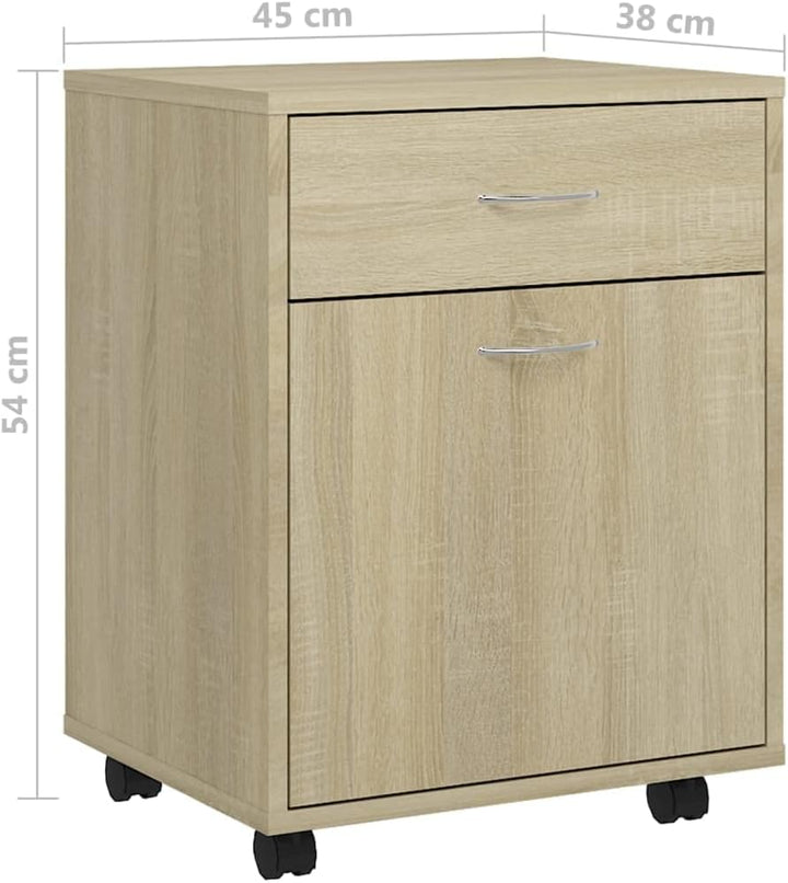 vidaXL Rollschrank mit 1 Tür 1 Schublade Rollcontainer Büroschrank Aktenschrank Bürocontainer Schran
