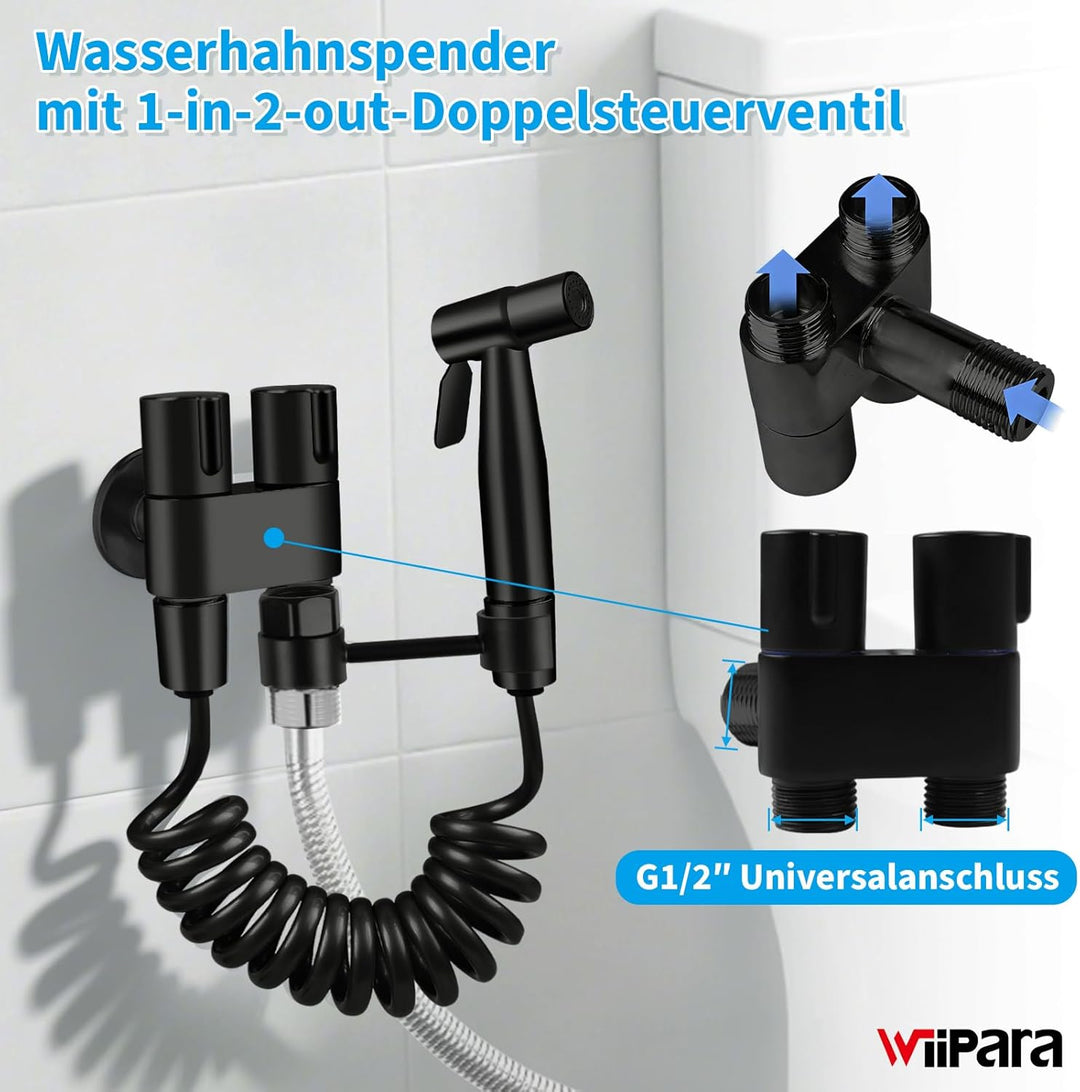 Edelstahl Bidet Handbrause für Toilette mit Dual-Modus (Jet/Sanft Sprayer), WC Dusche Hand Bidet Set