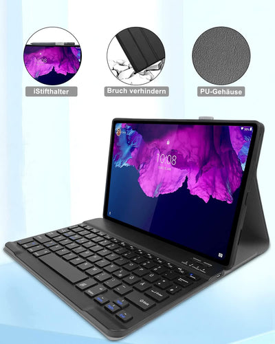 Yeegnar Tastatur Hülle für Lenovo Tab P11 2021 / P11 Plus 2021 TB-J606/TB-J607 Deutsches QWERTZ Blue