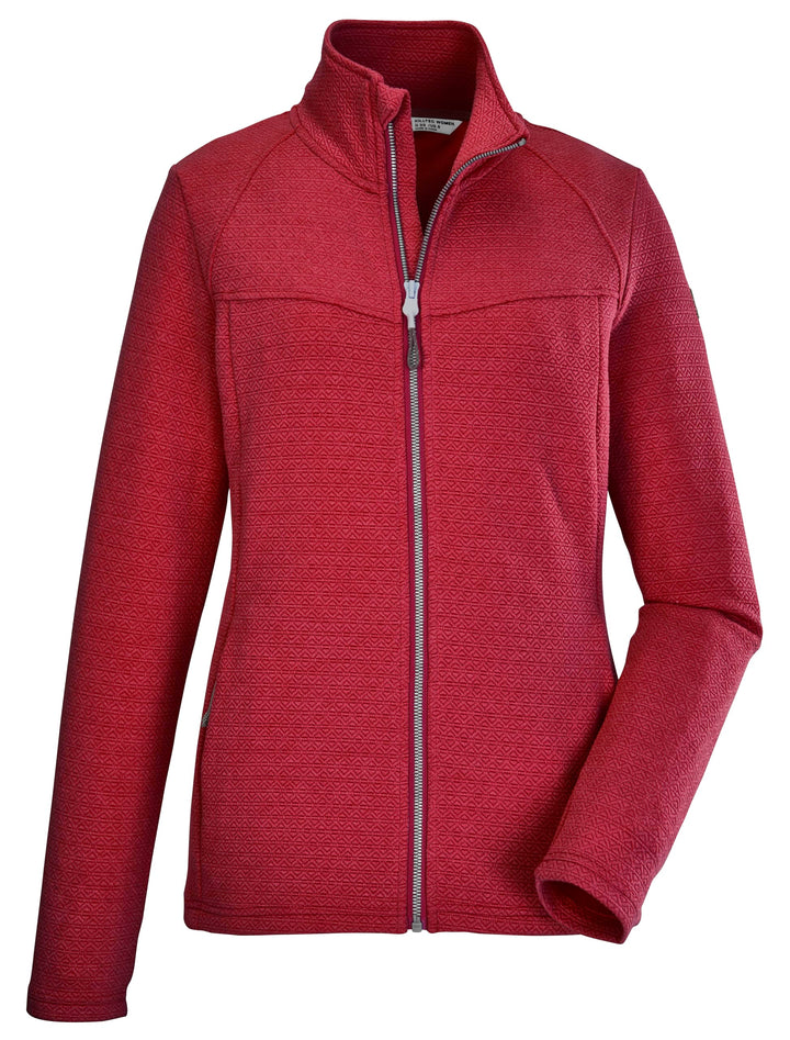 Killtec Damen Kos 102 Wmn Flx Jckt Stretchjacke mit Stehkragen/Fleecejacke 34 Rot, 34 Rot