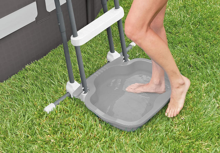 Intex Sicherheitsleiter 28076, für Pools von 122 cm Höhe, grau & Pool Foot Bath - Poolzubehör - Pool