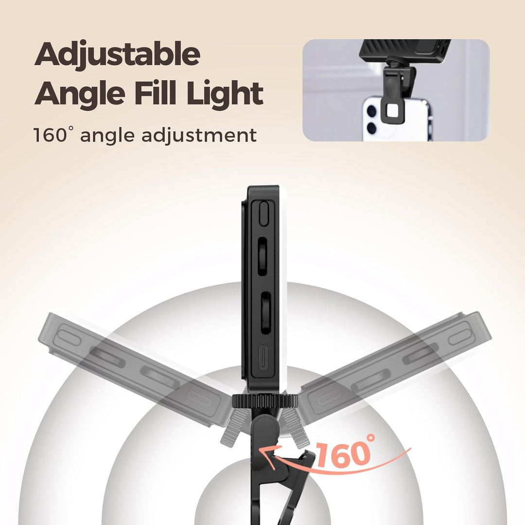 Selfie Licht mit Clip, 60 LED Handy Licht mit 3 Lichtmodi und 3000K-9900K 3 Lichtmodi HandyLicht 300