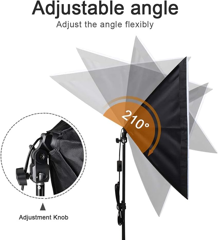 Softbox-Beleuchtungsset,Professionelles Studio Kontinuierliche Ausrüstung mit 2M Lichtstativ, 3200-5