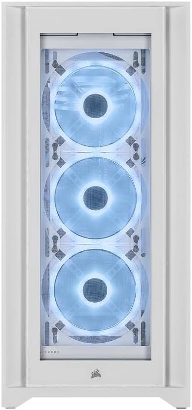 Corsair iCUE 5000X RGB QL-Edition Miditower Gehäuse (Vier CORSAIR QL120 RGB-Lüfter, CORSAIR iCUE Lig