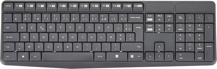 Logitech MK235 Kabelloses Set mit Tastatur und Maus für Windows, Französisches AZERTY-Layout - Grau