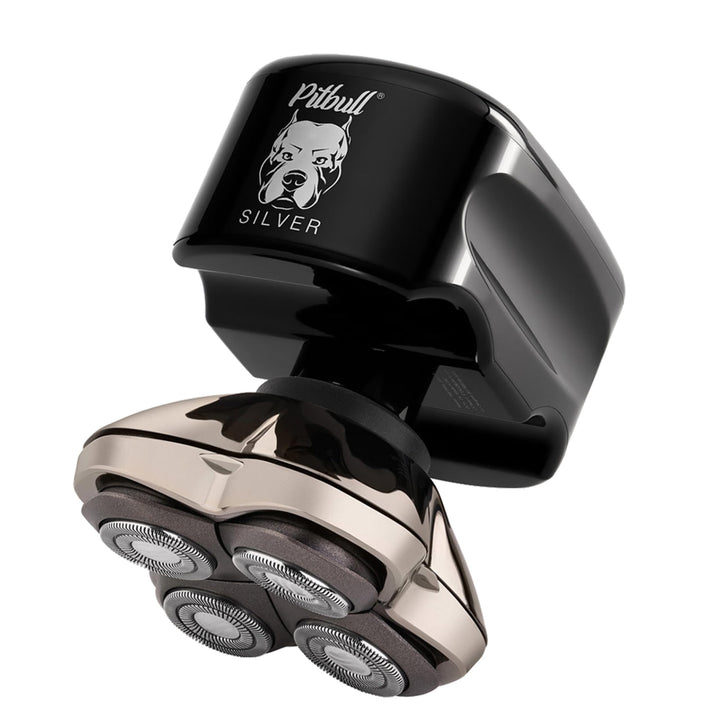 Skull Shaver Pitbull Silver Pro SX5 - Kopf- und Gesichtsrasierer - Elektrorasierer für Herren, Nass