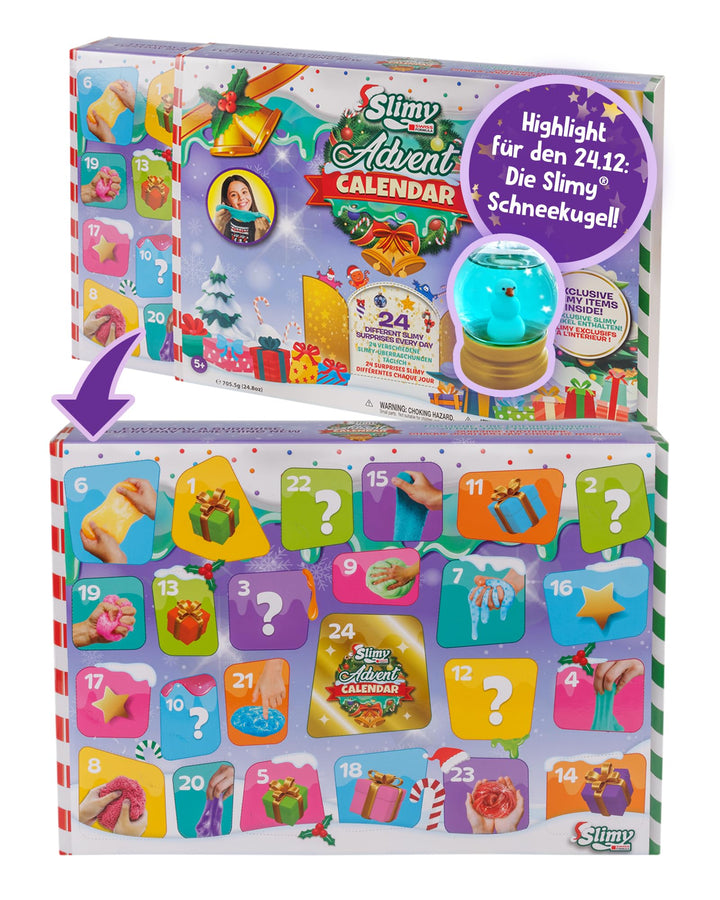 SLIMY Adventskalender Limited Edition mit 24 verschiedenen Spielmassen - Original Slime Geschenk-Set
