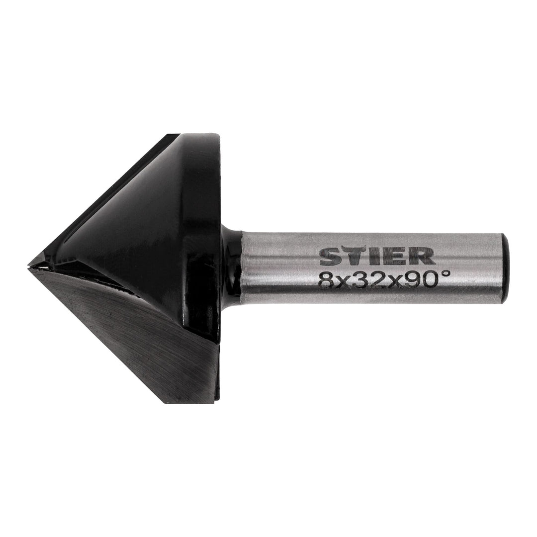 STIER Gipskartonfräser Rigipsfräser, 90° Winkel, D32 mm, 8 mm Schaft für Oberfräsen, 32 mm Durchmess