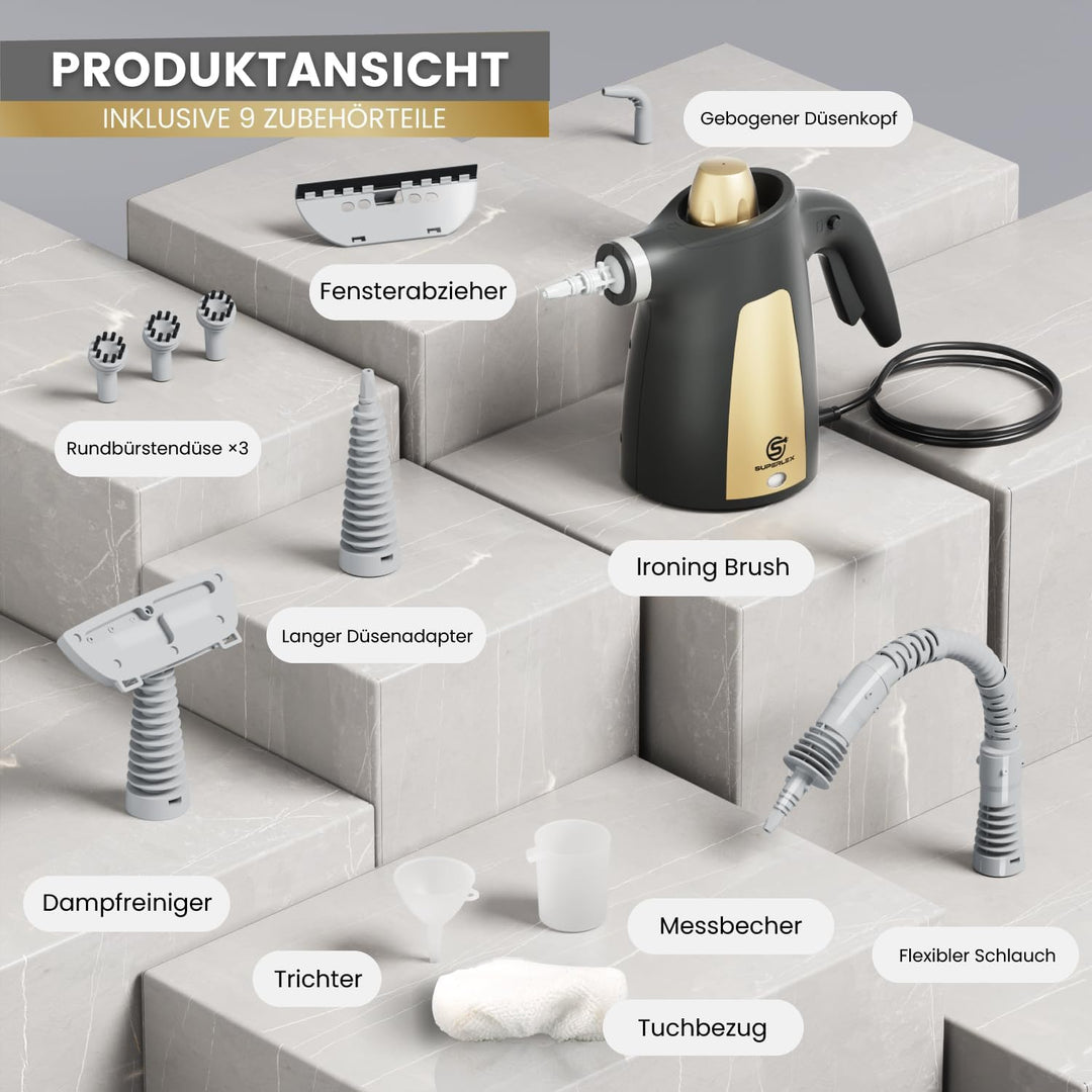 Handdampfreiniger Dampfreiniger Handgerät Steam Cleaner Für Alles 1050W 3,5bar Starker Dampfdruck 35