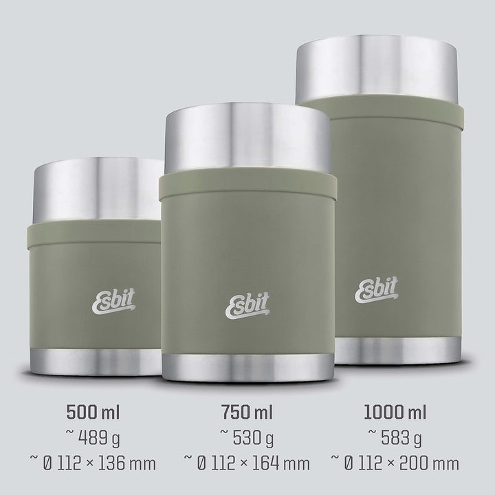 Esbit Thermobehälter Sculptor für Essen - Warmhaltebehälter 1000 ml in Stone Grey - aus Edelstahl fü