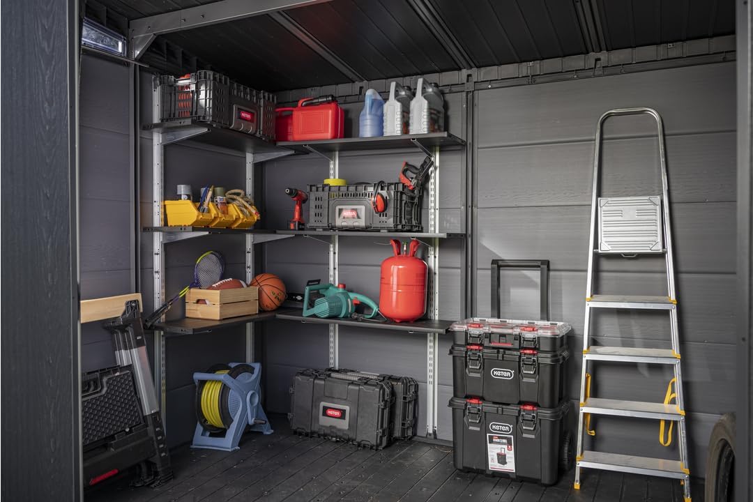 Keter Regalbausatz 70 für 1 Regal mit DREI 70 cm Langen Böden für alle Keter Gerätehäuser (ausser Fa