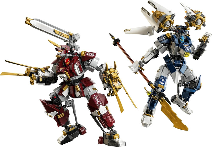 LEGO NINJAGO Die Zwillings-Titanmechs - Ninja Spielset mit 2 Actionfiguren & 3 Minifiguren inkl. Kai