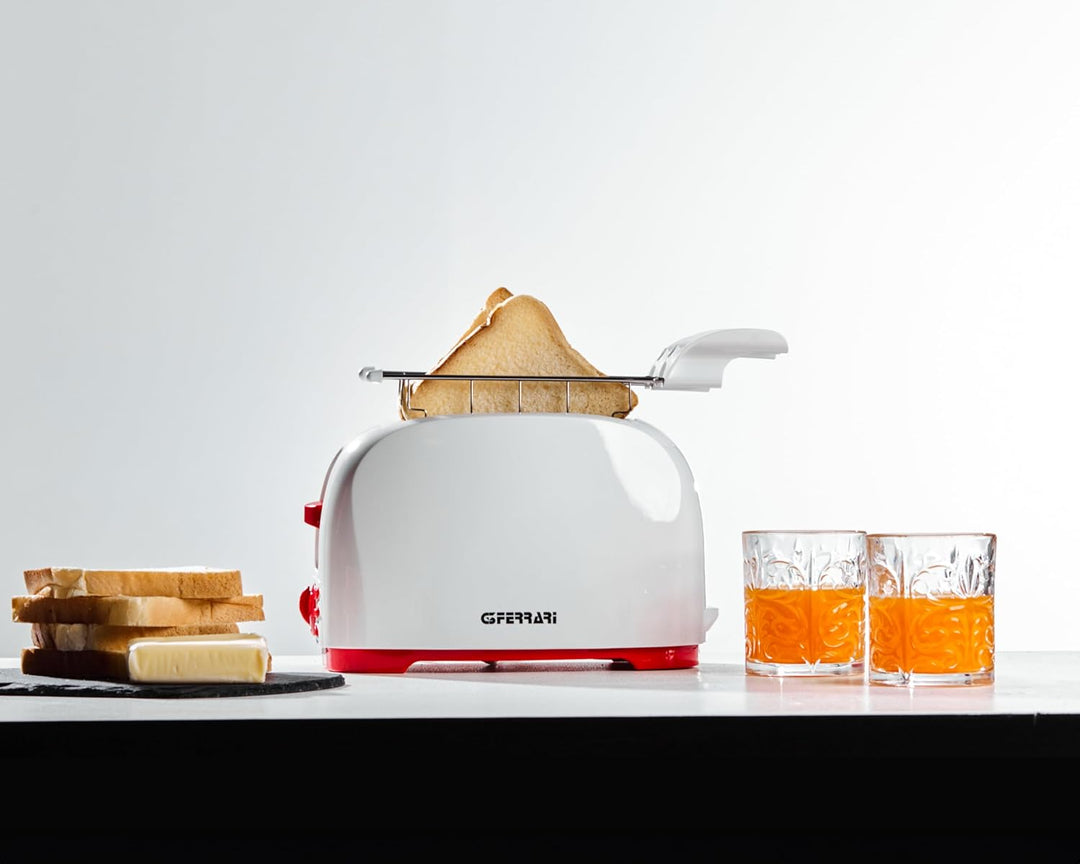 G3 Ferrari G10179 Toaster, 800 Watt, Edelstahlzange, grosse Schlitze für gefüllte Toasts, Krümelschu