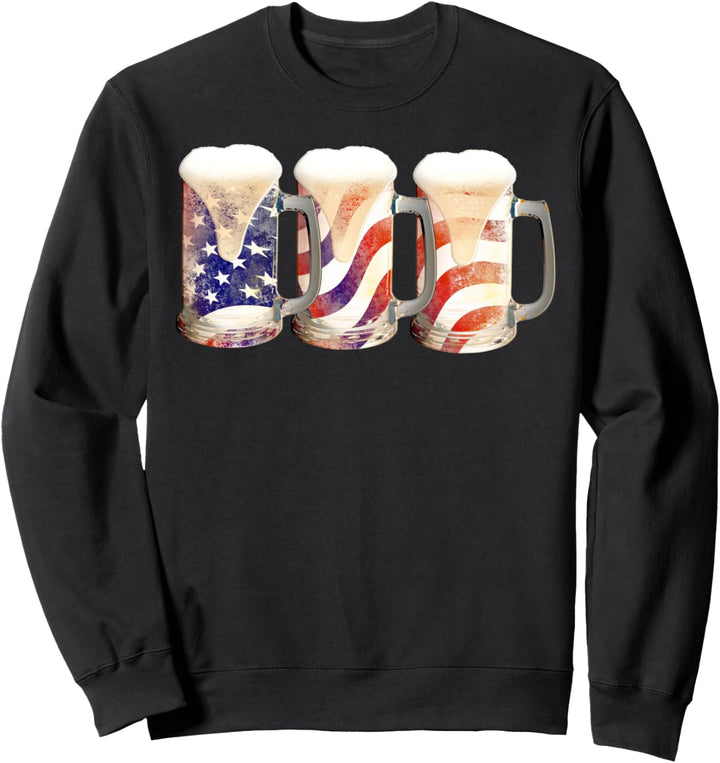 Beer American Flag 4th of July | Great US Patriotic America Sweatshirt