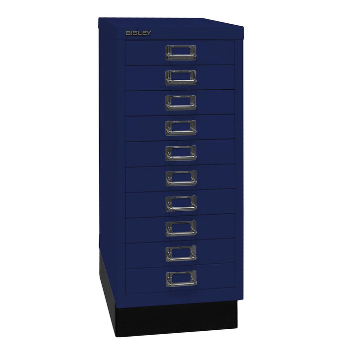 BISLEY MultiDrawer, 29er Serie mit Sockel, DIN A4, 10 Schubladen, Metall, 639 Oxfordblau, 38 x 27.9
