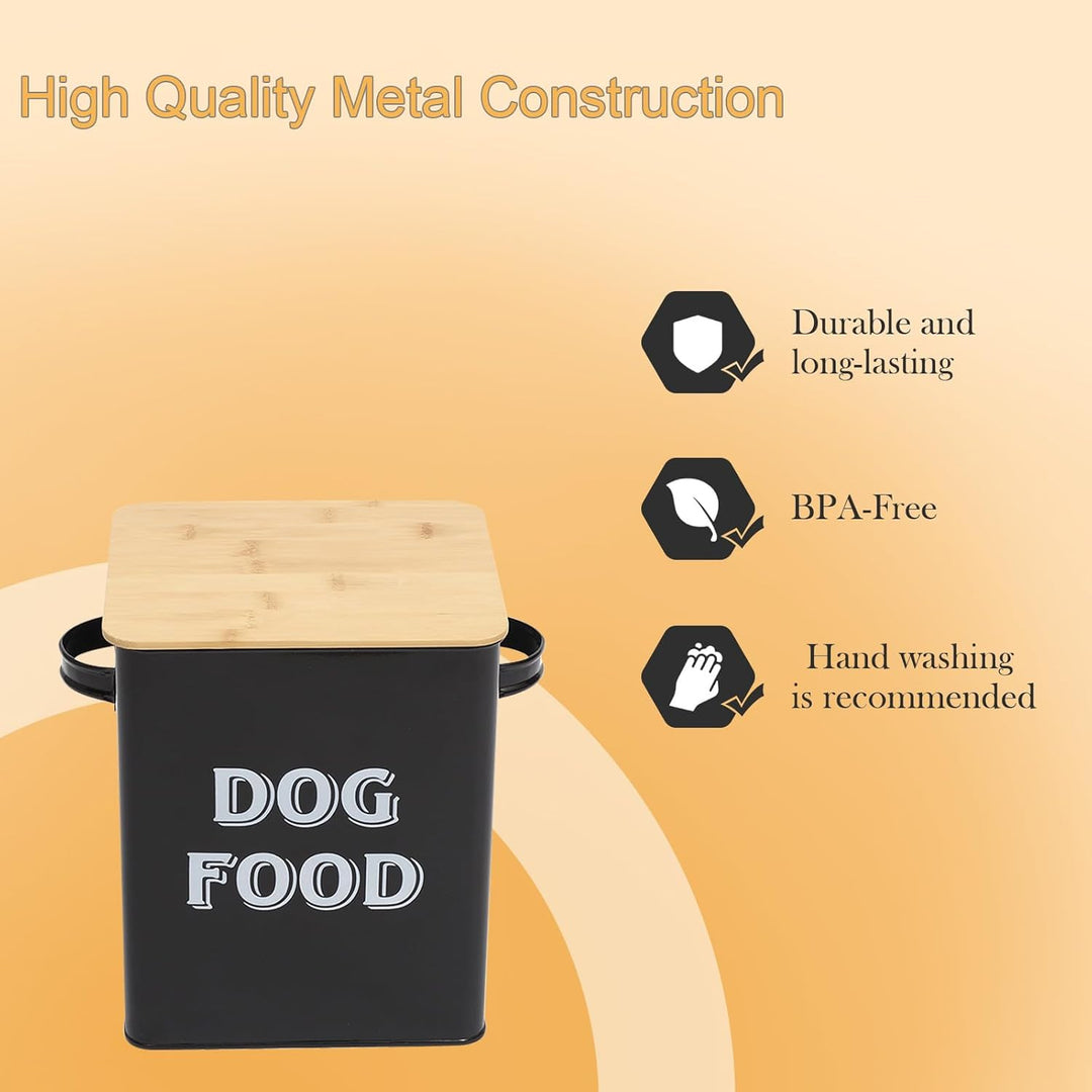 Pethiy Hundefutter und Hundeleckerlis Behälter,Futtertonne mit Schaufel,Eng anliegende Holzdeckel,be