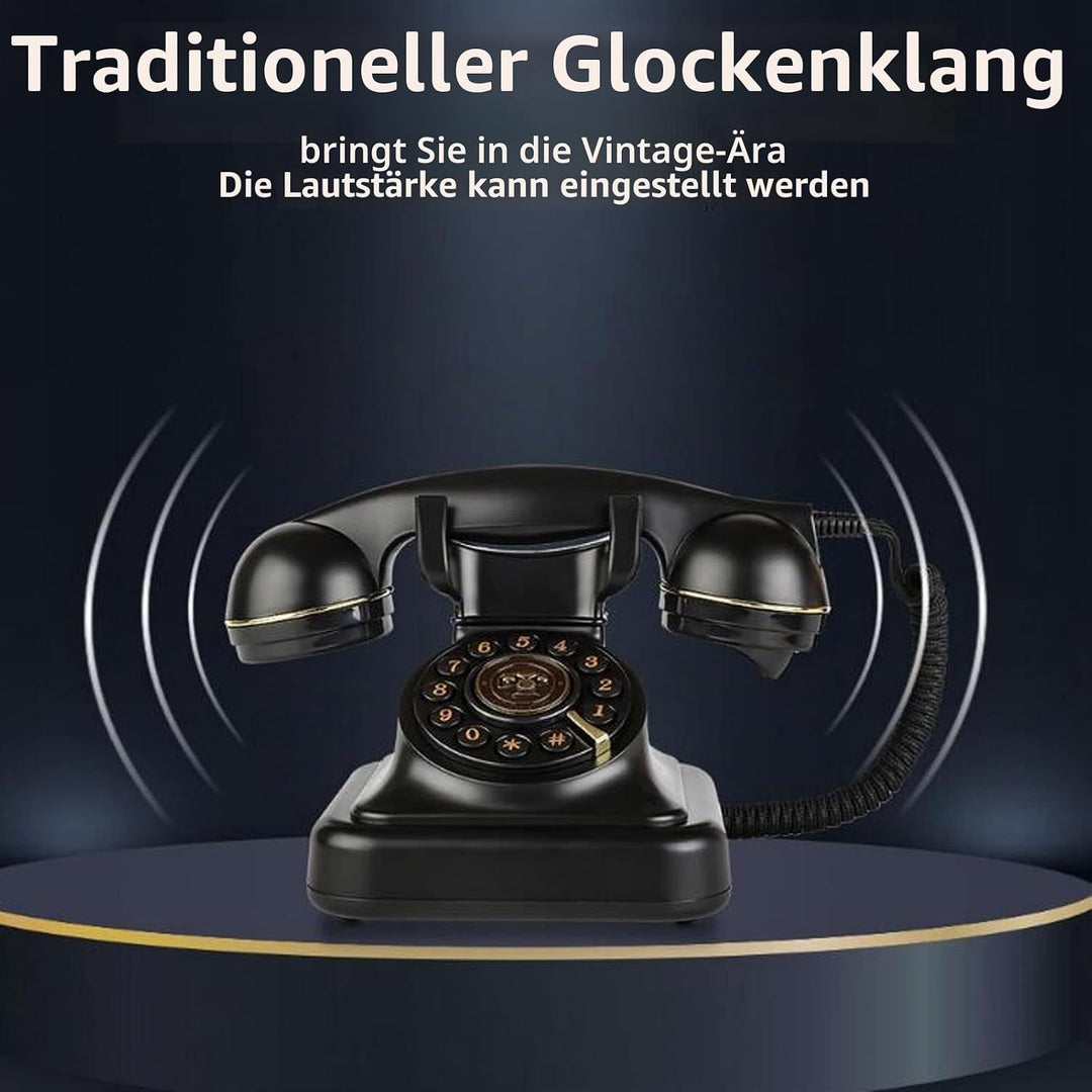 Vintage Festnetztelefon, Altmodisches Retro Schnurlostelefon mit Disc Taste und HD Mikrofon, Retro S