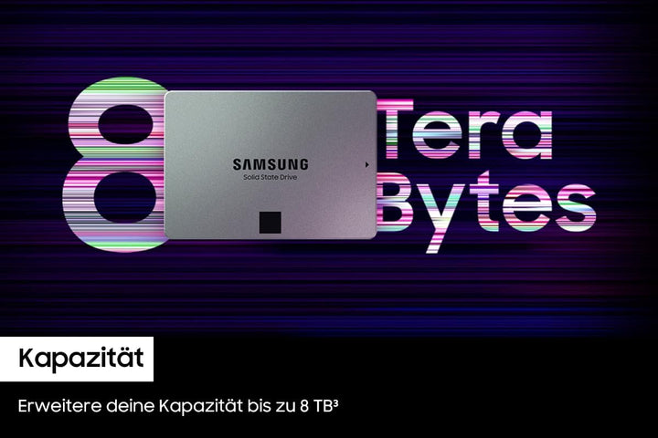 Samsung 870 QVO SATA III 2,5 Zoll SSD, 2 TB, 560 MB/s Lesen, 530 MB/s Schreiben, Interne SSD, schnel