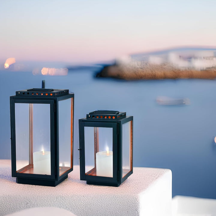 Marrakesch 2er Set Gartenlaterne Laterne 34,5cm & 24cm | Laternen für Draussen Jona modern als Garte