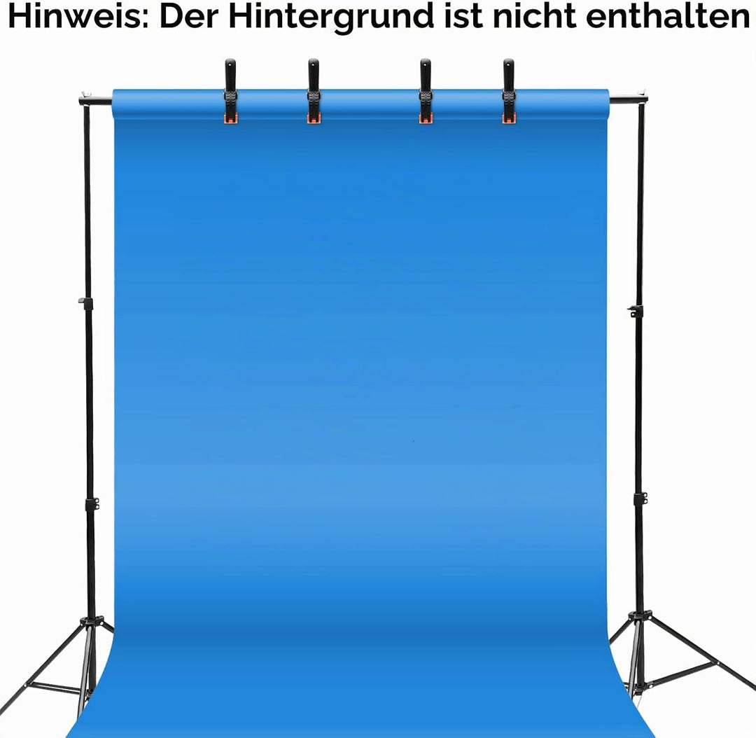 Relota Foto Hintergrund Ständer 200cm X 300cm, Verstellbarer Hintergrundsystem mit 10 Starker Klemme