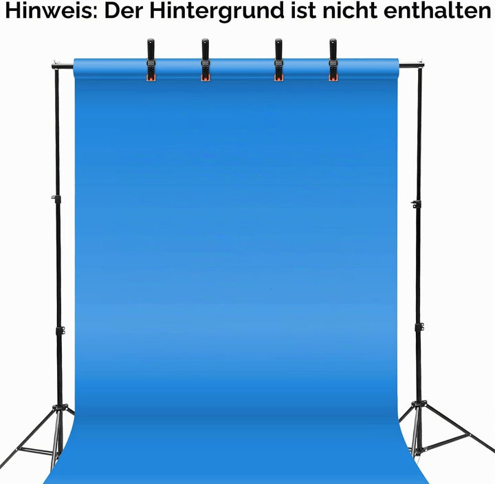 Relota Foto Hintergrund Ständer 200cm X 300cm, Verstellbarer Hintergrundsystem mit 10 Starker Klemme