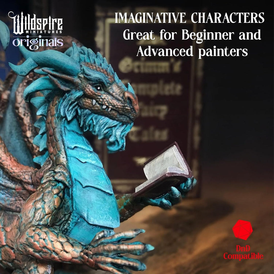 Wildspire Fantasy Miniatures & Bookish Dragon für DND - 28mm-32mm Bulk Dungeons & Dragons Monster Fi
