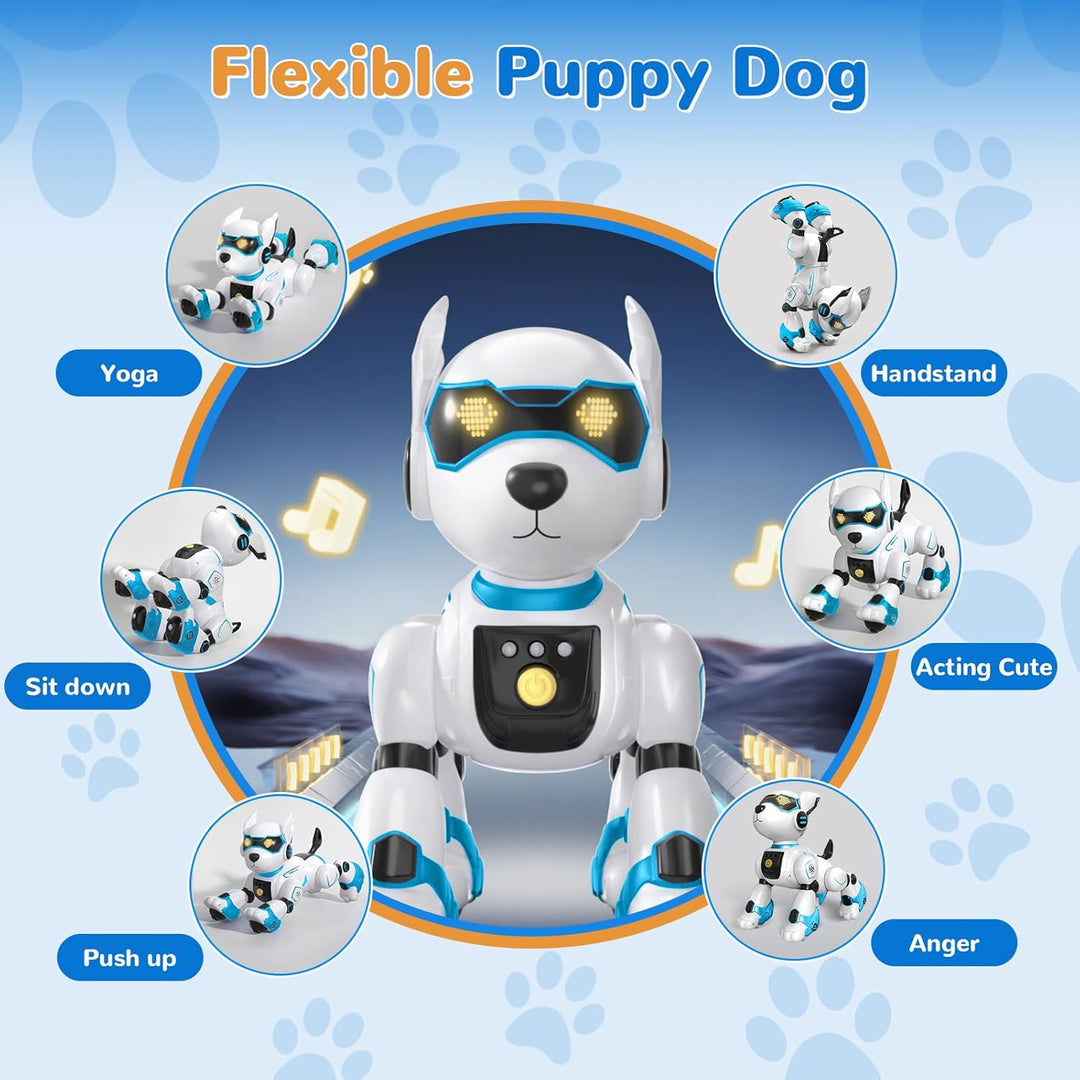 PRANITE Roboter Hund, Programmierbarer Roboterhund Kinder Ferngesteuerter Spielzeug, Wiederaufladbar