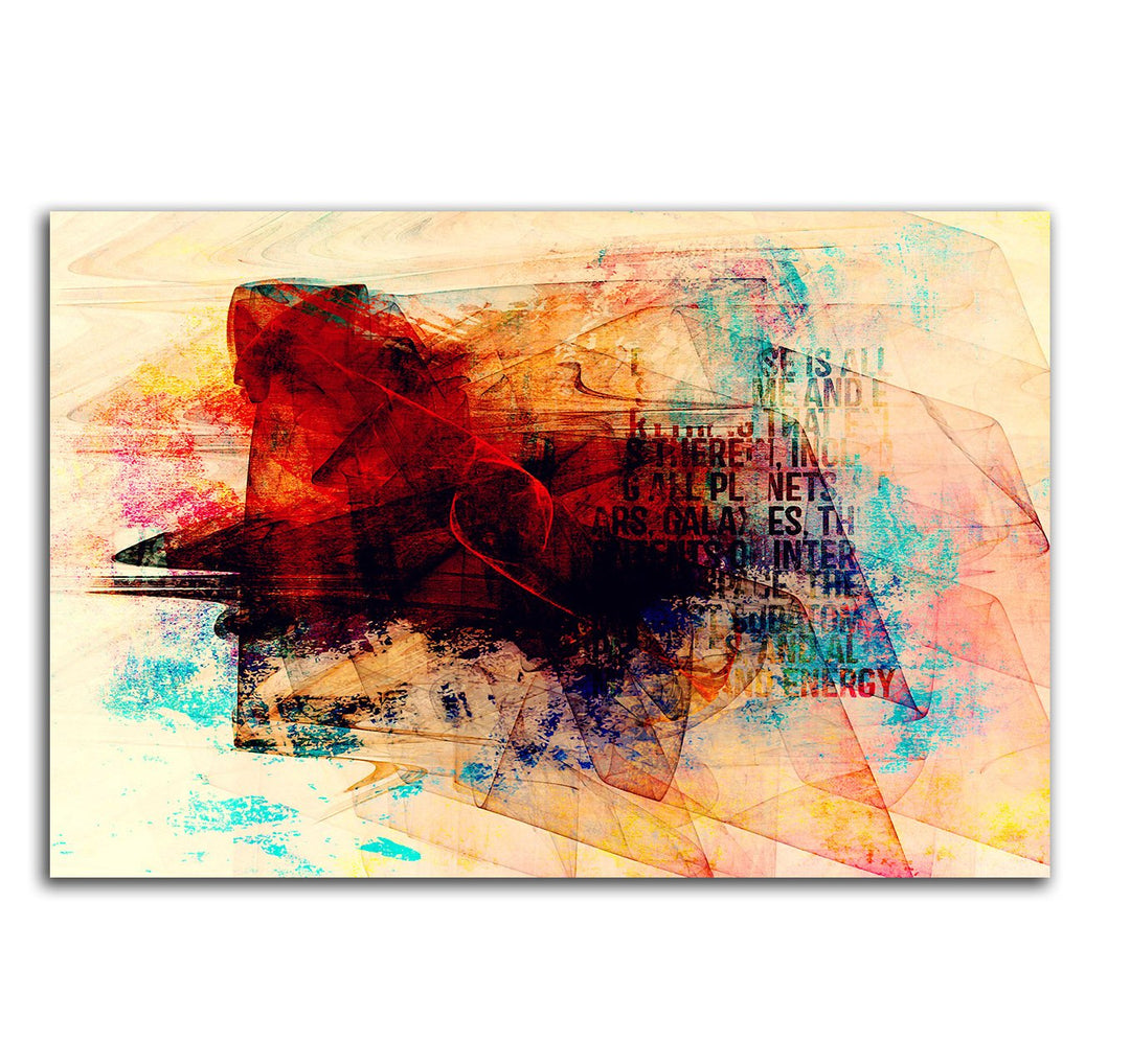 Paul Sinus Art Abstraktes Bild auf Leinwand Bunte Galaxie Abstrakt108_cm_dekoratives LeinLeinwandbil